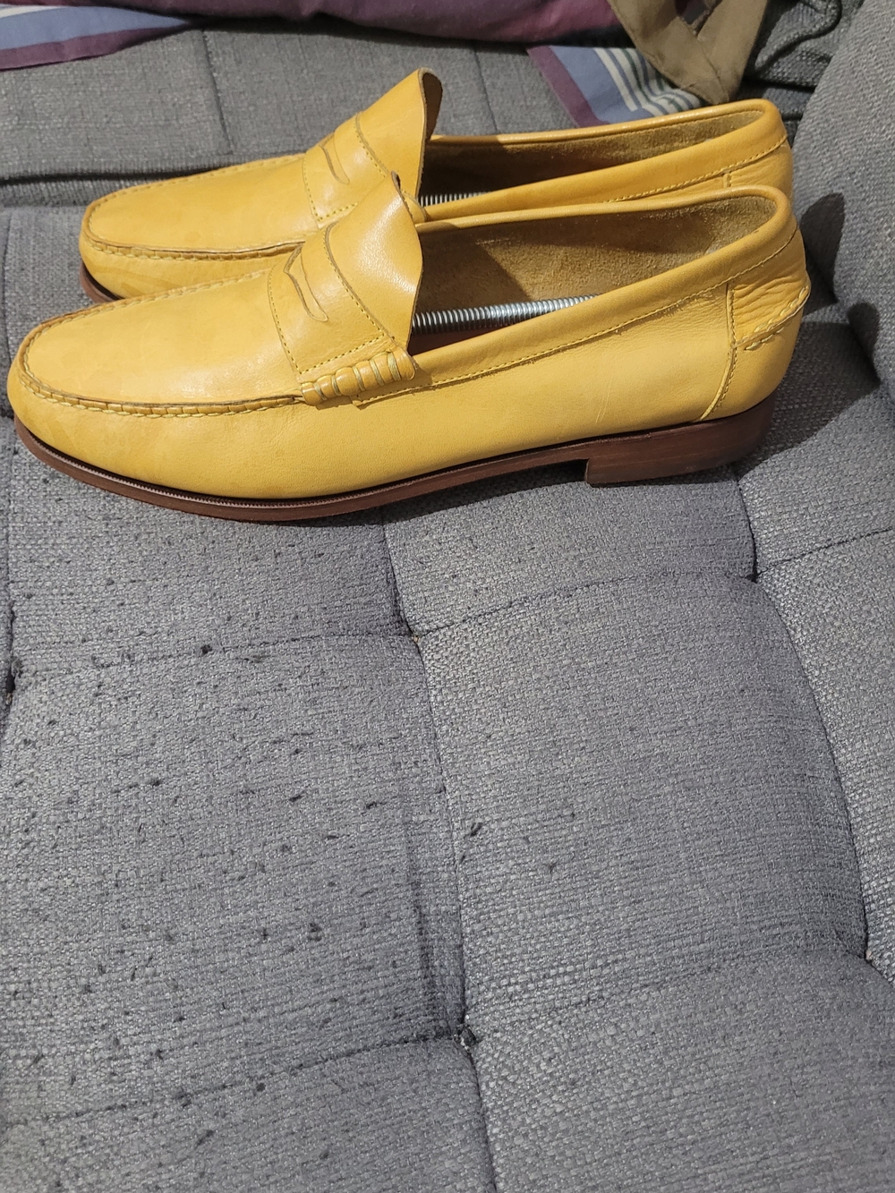 Florsheim Yellow Leather Penny Loafers
